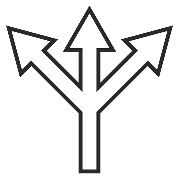 Split Arrow Thin Line Vector Icon — Stock Vector