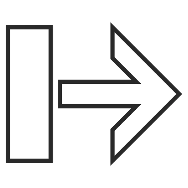 Pfeil nach rechts ziehen Konturvektorsymbol — Stockvektor