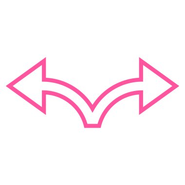 Bifurkasyon ok sol doğru anahat vektör simgesi