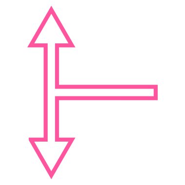 Kontur vektör simgesi aşağı yukarı çatallanma ok