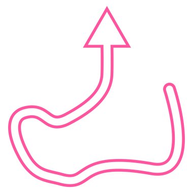 Eğrinin yön ince çizgi vektör simgesi