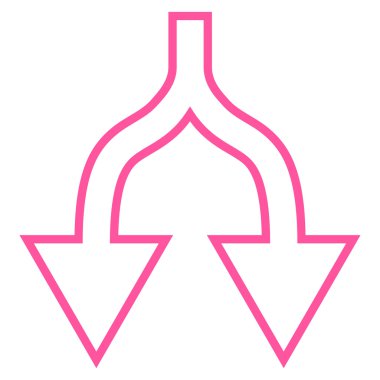 Kavşak ok aşağı inme vektör simgesi