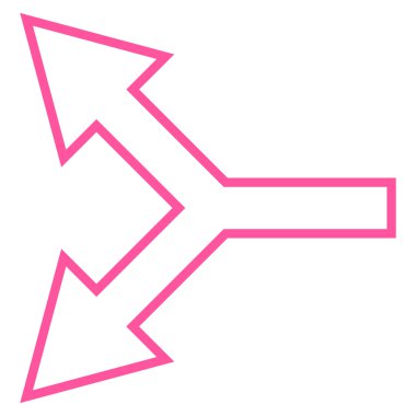 Kavşak ok sol kontur vektör simgesi