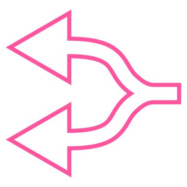 Kavşak ok sol kontur vektör simgesi