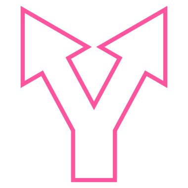 Kontur vektör simge yukarı kavşak ok