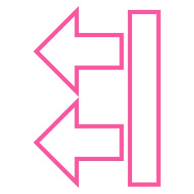 Oklar sol ince çizgi vektör simgesi hareket