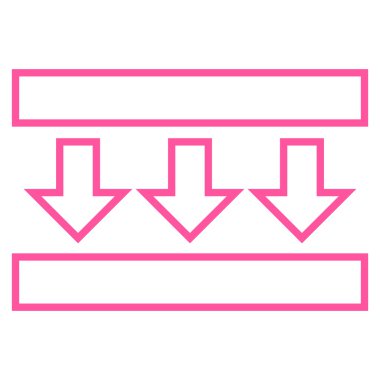 Basıncı aşağı anahat vektör simgesi