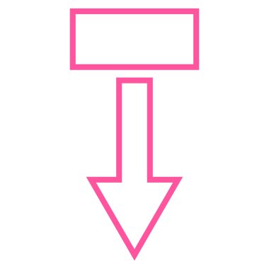 Kontur vektör simgesi aşağı çekme ok