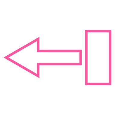 Ok sol kontur vektör simgesi çekin