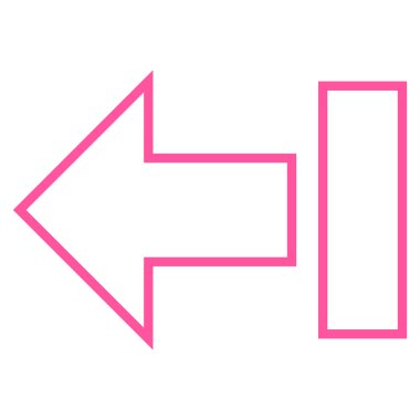 Ok sol kontur vektör simgesi çekin