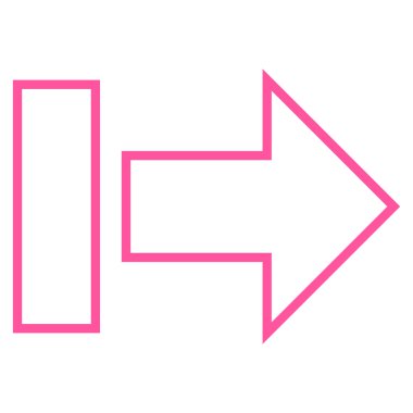 Çekme oku sağ kontur vektör simgesi