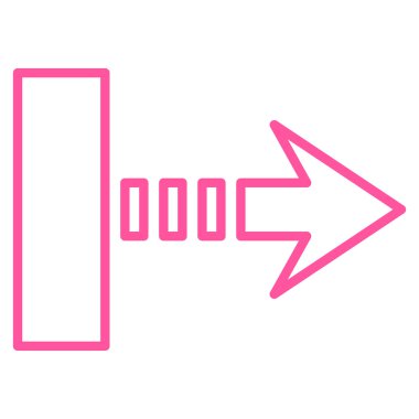 Çekme oku doğru anahat vektör simgesi