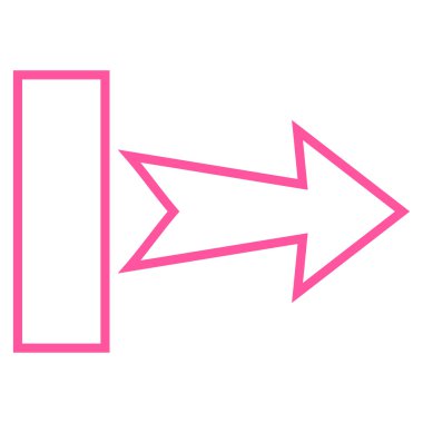 Çekme oku sağ kontur vektör simgesi