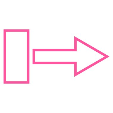 Çekme oku sağ kontur vektör simgesi