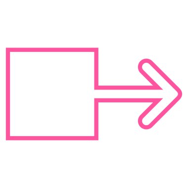 Çekme oku sağ kontur vektör simgesi