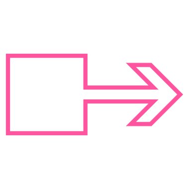 Çekme oku sağ kontur vektör simgesi