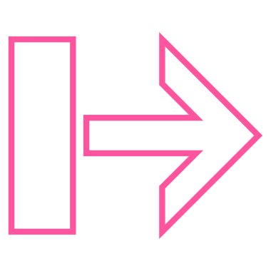 Çekme oku sağ kontur vektör simgesi