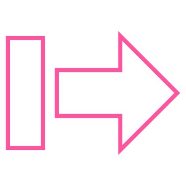 Çekme oku sağ kontur vektör simgesi