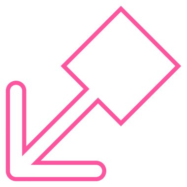 İnce çizgi vektör simgesi aşağı sola çekin