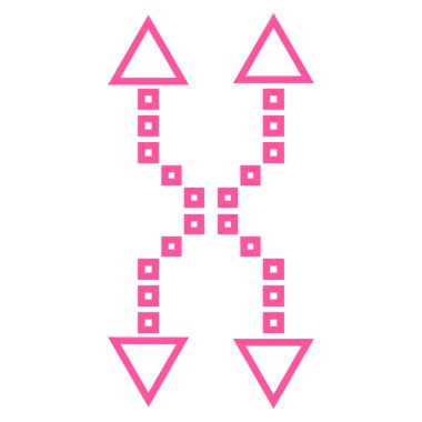 Shuffle okları dikey kontur vektör simgesi