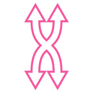 Shuffle okları dikey kontur vektör simgesi