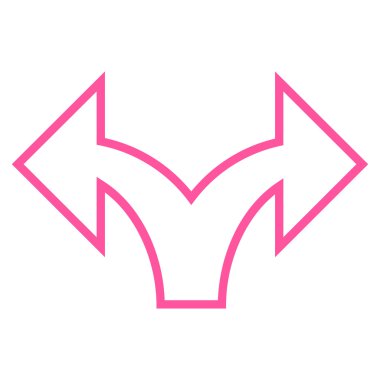 Sol bölme ok sağ kontur vektör simgesi