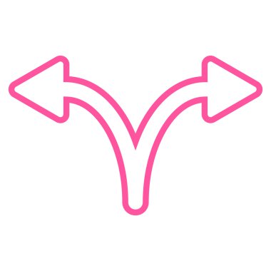 Split ok sol doğru anahat vektör simgesi