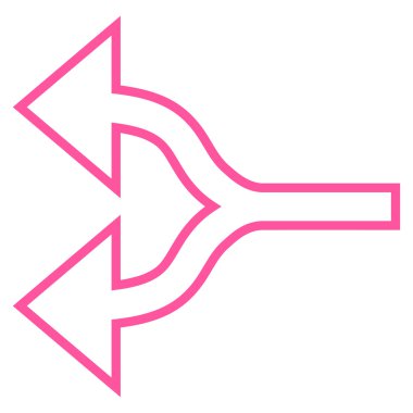 Split oklar sol kontur vektör simgesi