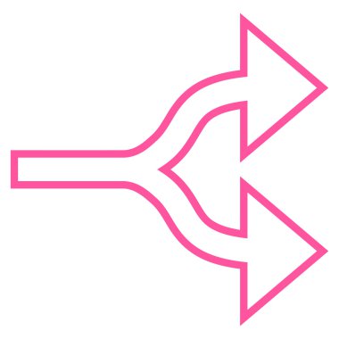 Split okları doğru anahat vektör simgesi