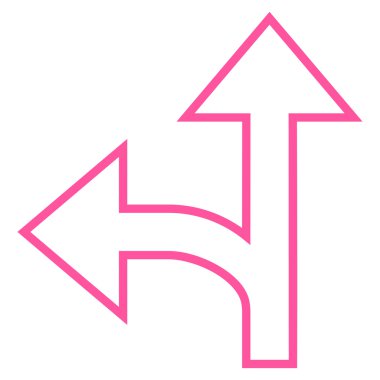 Split yön sol ileri kontur vektör simgesi