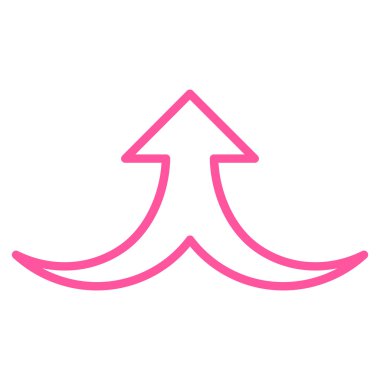 Kontur vektör simge yukarı birlikte ok