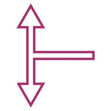 Kontur vektör simgesi aşağı yukarı çatallanma ok