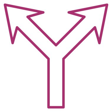 Kontur vektör simge yukarı çatallanma ok