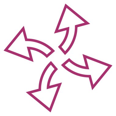 Santrifüj okları kontur vektör simgesi