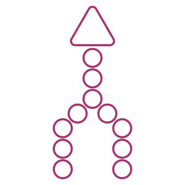 İnce çizgi vektör simge yukarı ok birleştirmek