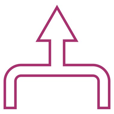 Kontur vektör simge yukarı ok bağlanmak