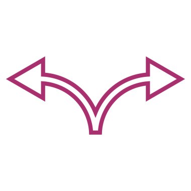 Ok sol sağ kontur vektör simgesi bölmek