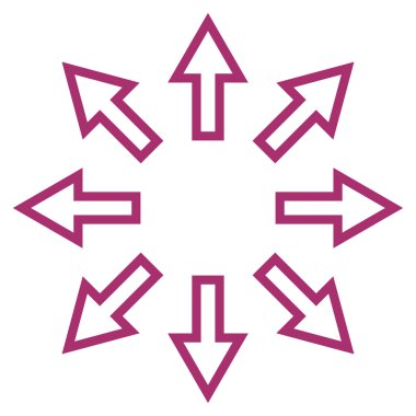 Oklar kontur vektör simgesini genişletin