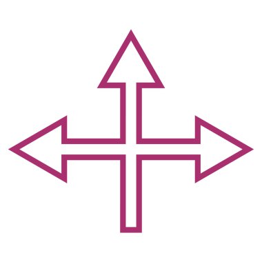 Kavşak okları satırı vektör simgesi ince