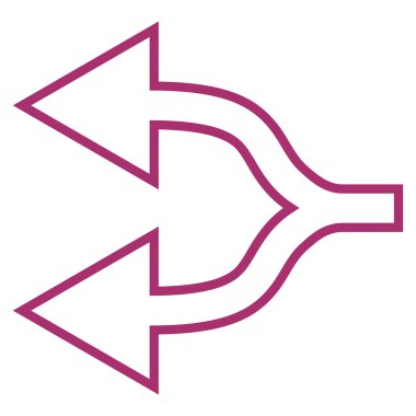 Kavşak ok sol kontur vektör simgesi