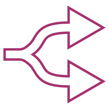 Kontur vektör simgesi sağ birleşim ok