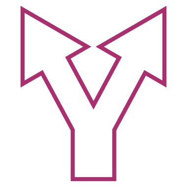 Kontur vektör simge yukarı kavşak ok