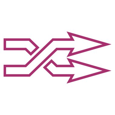 Okları yatay kontur vektör simge mix