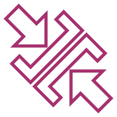 Basınç okları çapraz kontur vektör simgesi