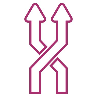 Mix okları dikey anahat vektör simgesi