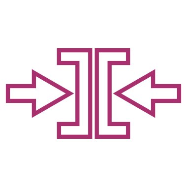 Basınç okları yatay kontur vektör simgesi