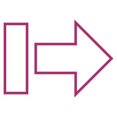 Çekme oku şu ince çizgi vektör simgesi