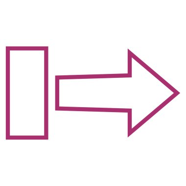 Çekme oku sağ kontur vektör simgesi