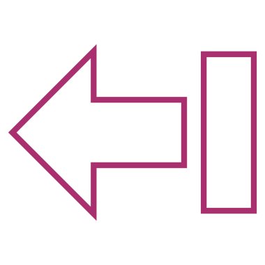 Ok sol anahat vektör simgesi çekin