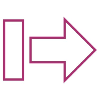 Çekme oku şu ince çizgi vektör simgesi